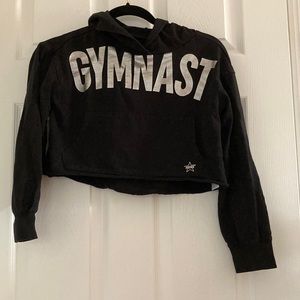 Justice Active Black “Gymnast” Cropped Sweatshirt | Size 12